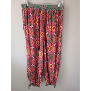 Anthropologie Joanie Harem Pants Size Medium Tasseled‎ Elastic Waist Tie Hem